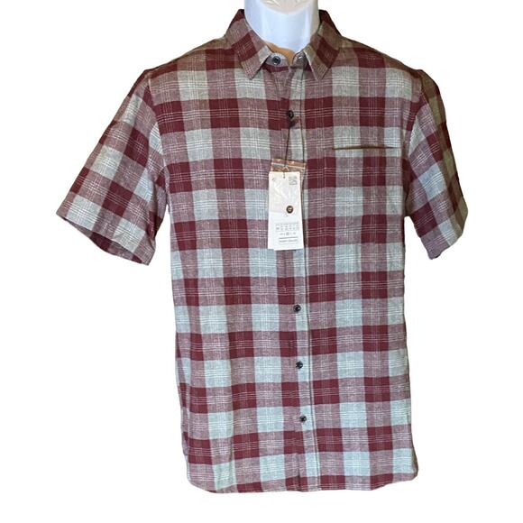 Gorpcore Zipcode Mens M Maroon/Gray Indie Casual Flannel Grunge Button Shirt NWT - Picture 2 of 10